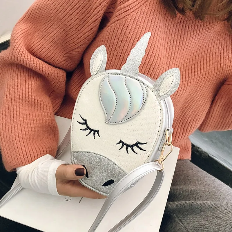 Glittery Mini Unicorn Crossbody Bag Purse