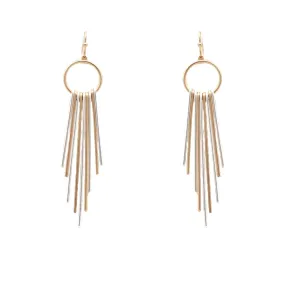 Gold & Silver Layered Bar Earring