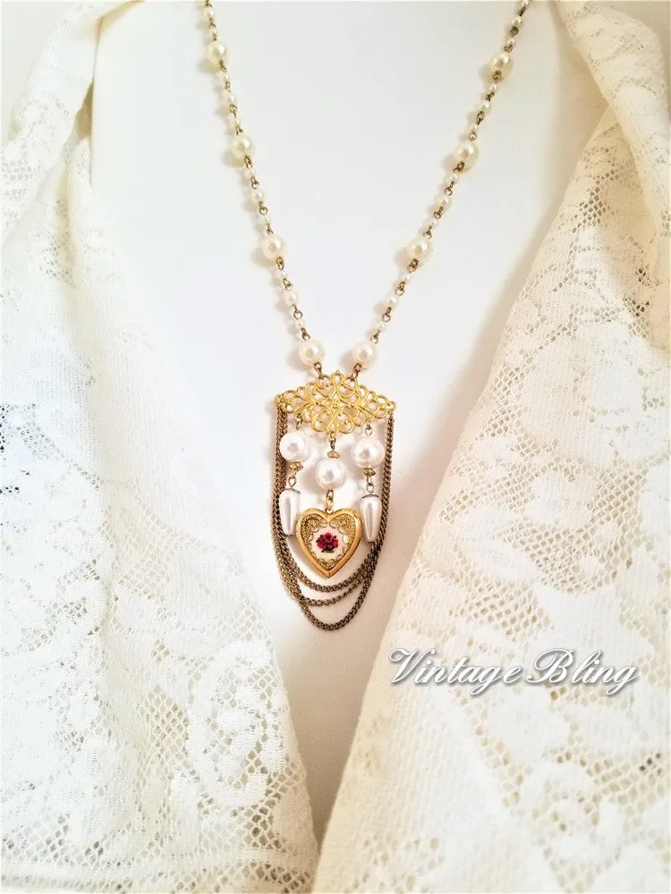 Gold Plated Heart Locket Necklace
