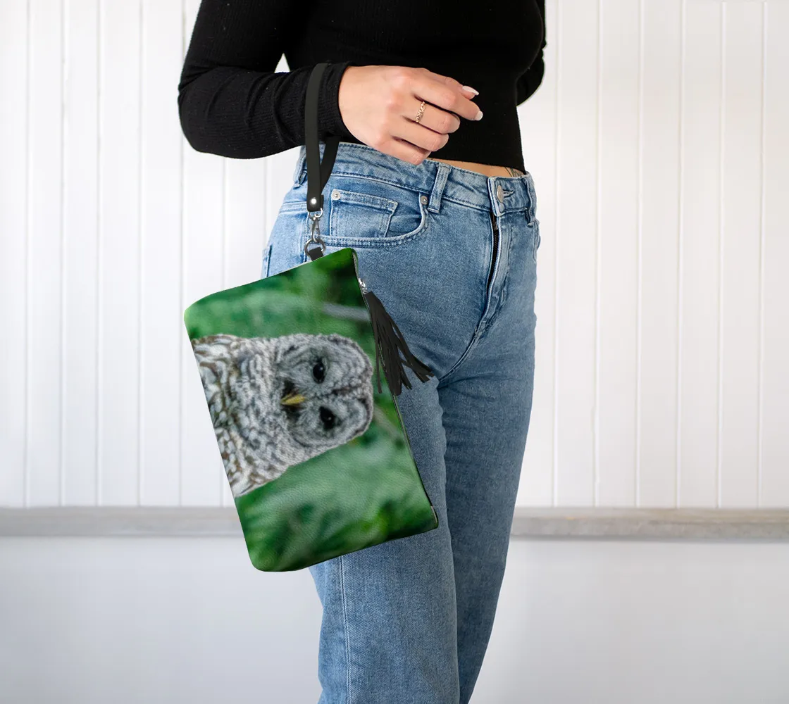 Good Evening Owl Vegan Leather Makeup Bag