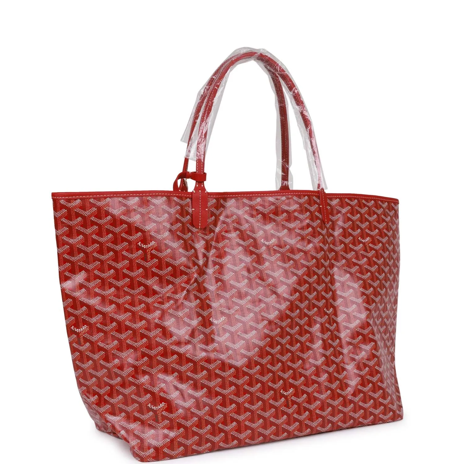 Goyard Goyardine Red St. Louis GM Tote Bag Silver Hardware