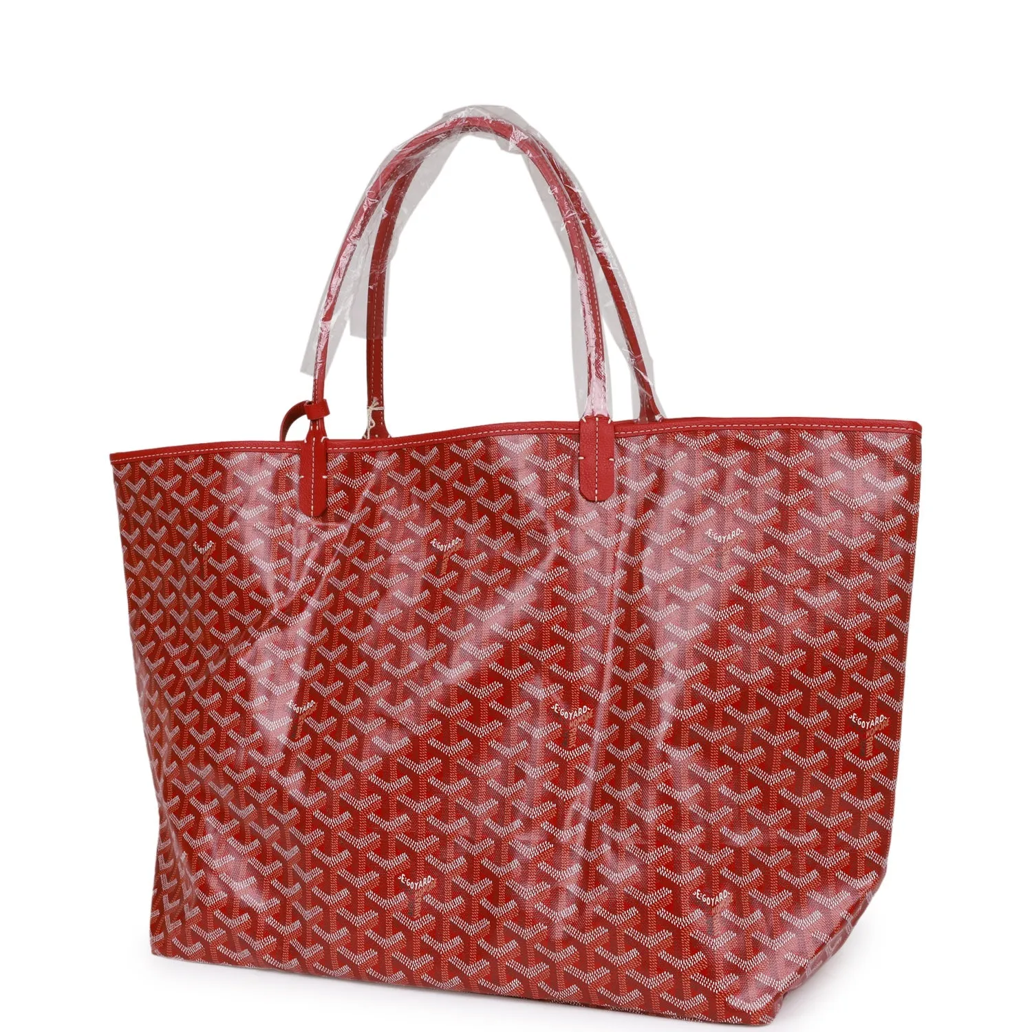 Goyard Goyardine Red St. Louis GM Tote Bag Silver Hardware