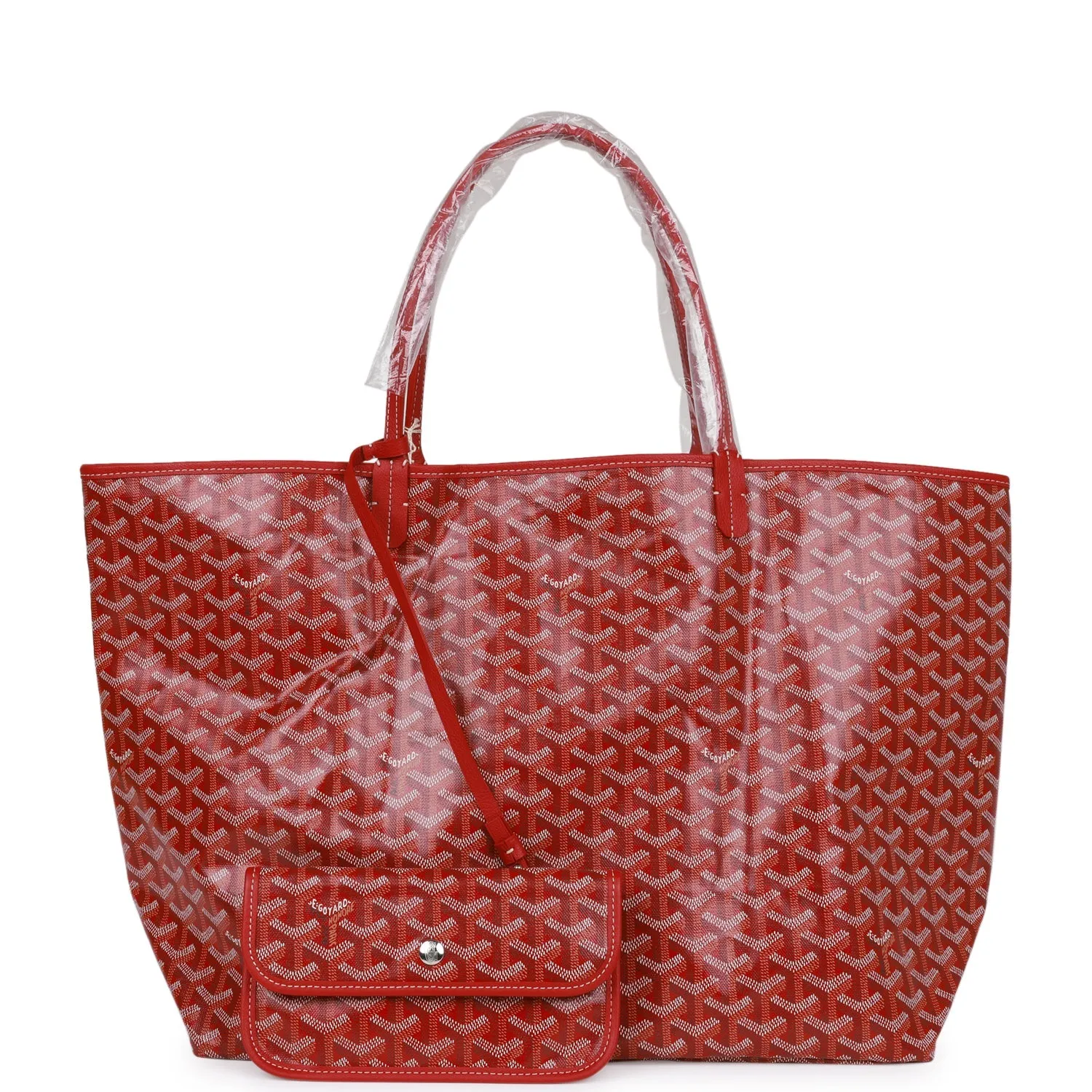 Goyard Goyardine Red St. Louis GM Tote Bag Silver Hardware