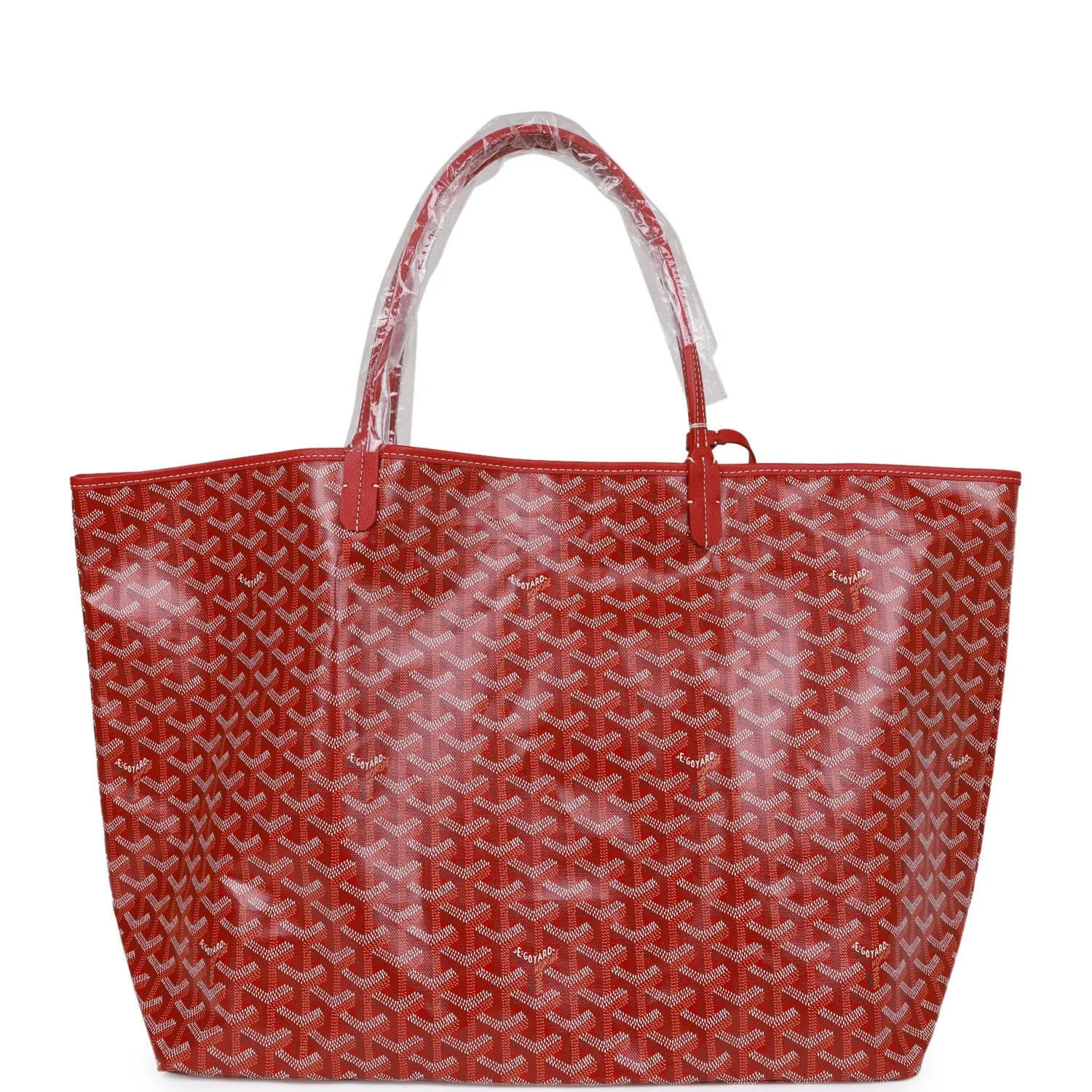 Goyard Goyardine Red St. Louis GM Tote Bag Silver Hardware