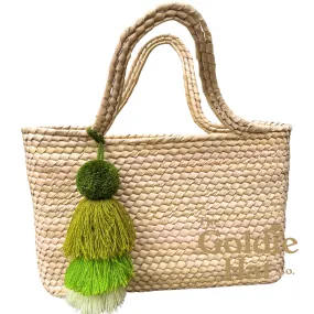 Green Pompom Palma Medium Bag