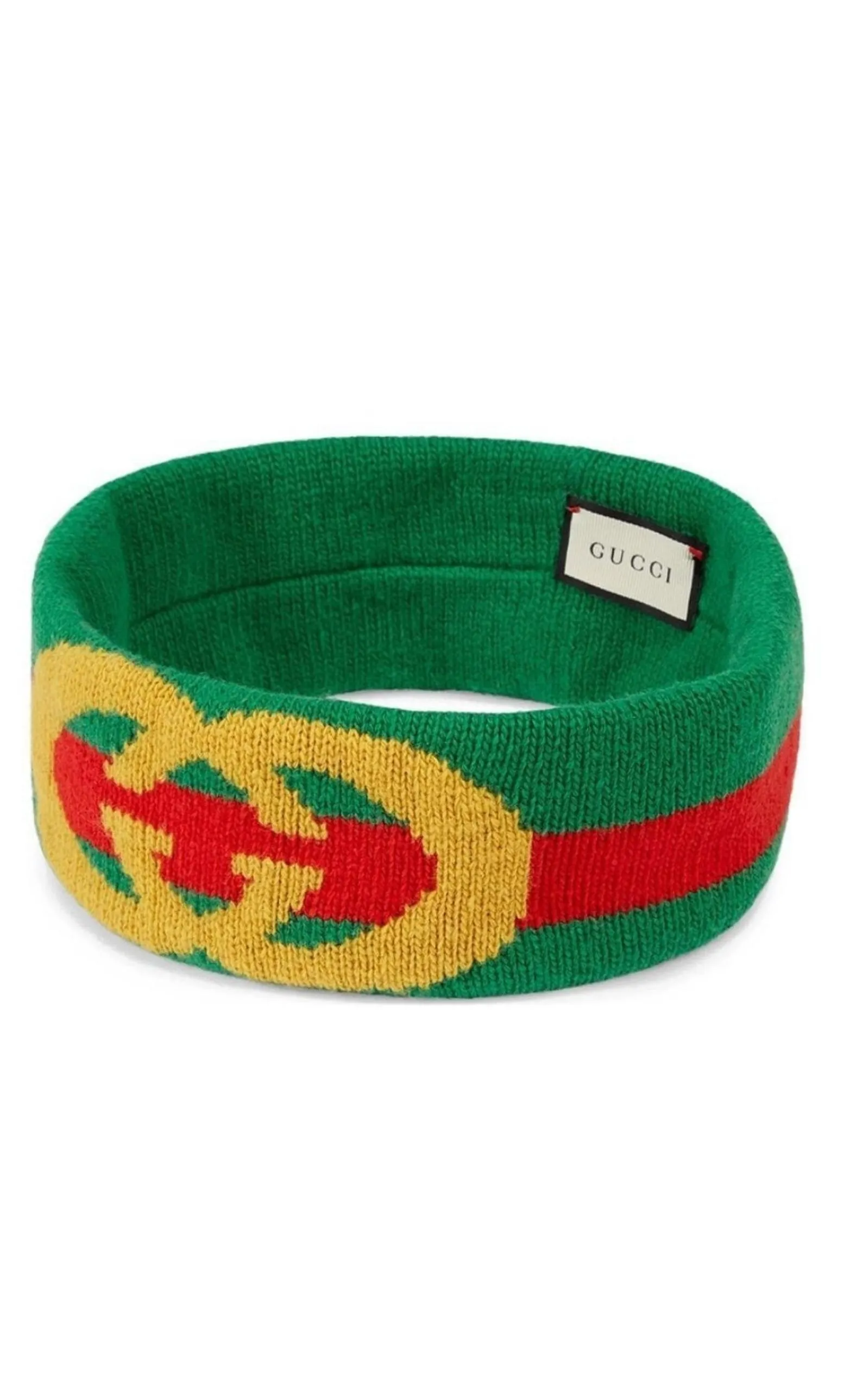 Green Web Wool Headband Interlocking G