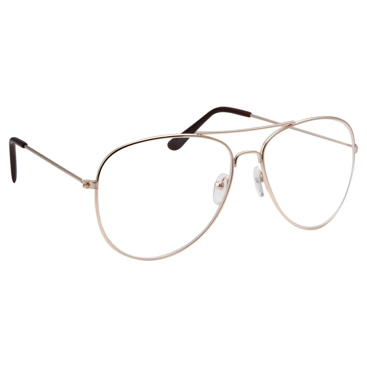 grinderPUNCH Aviator Clear Lens Glasses Non-Prescription, Dwight Schrute Glasses, Napoleon Dynamite Glasses Weird Al Glasses Elvis Glasses
