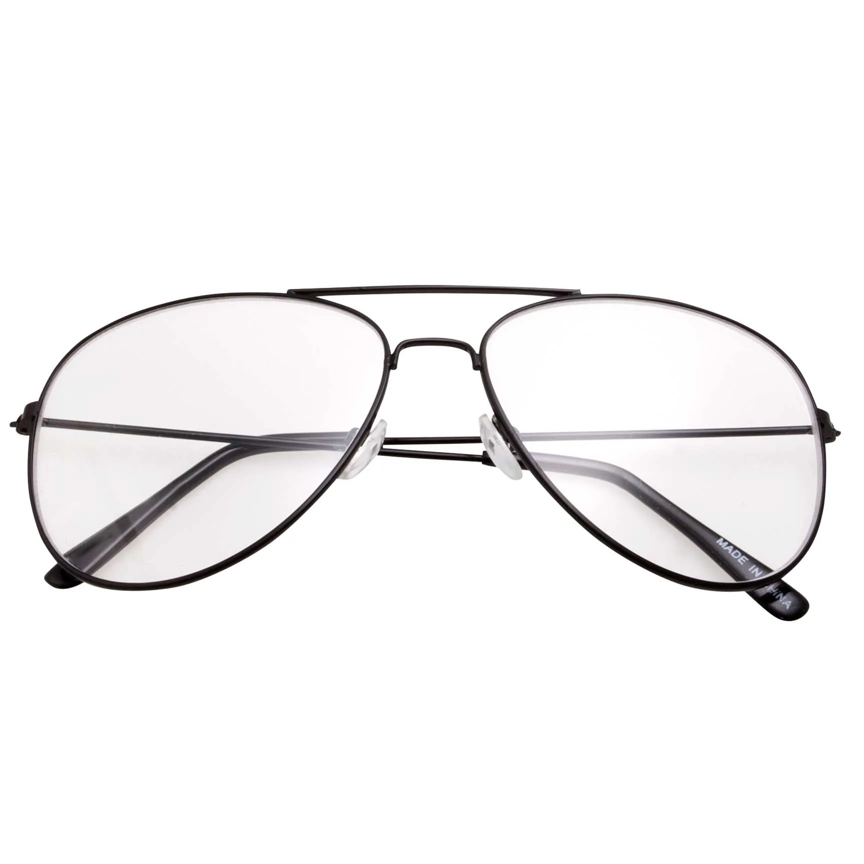 grinderPUNCH Aviator Clear Lens Glasses Non-Prescription, Dwight Schrute Glasses, Napoleon Dynamite Glasses Weird Al Glasses Elvis Glasses