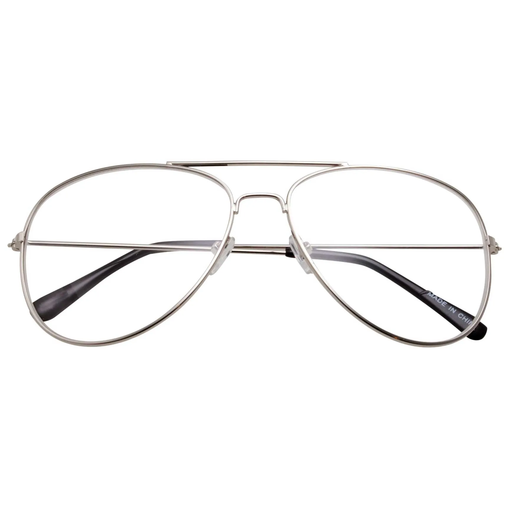 grinderPUNCH Aviator Clear Lens Glasses Non-Prescription, Dwight Schrute Glasses, Napoleon Dynamite Glasses Weird Al Glasses Elvis Glasses