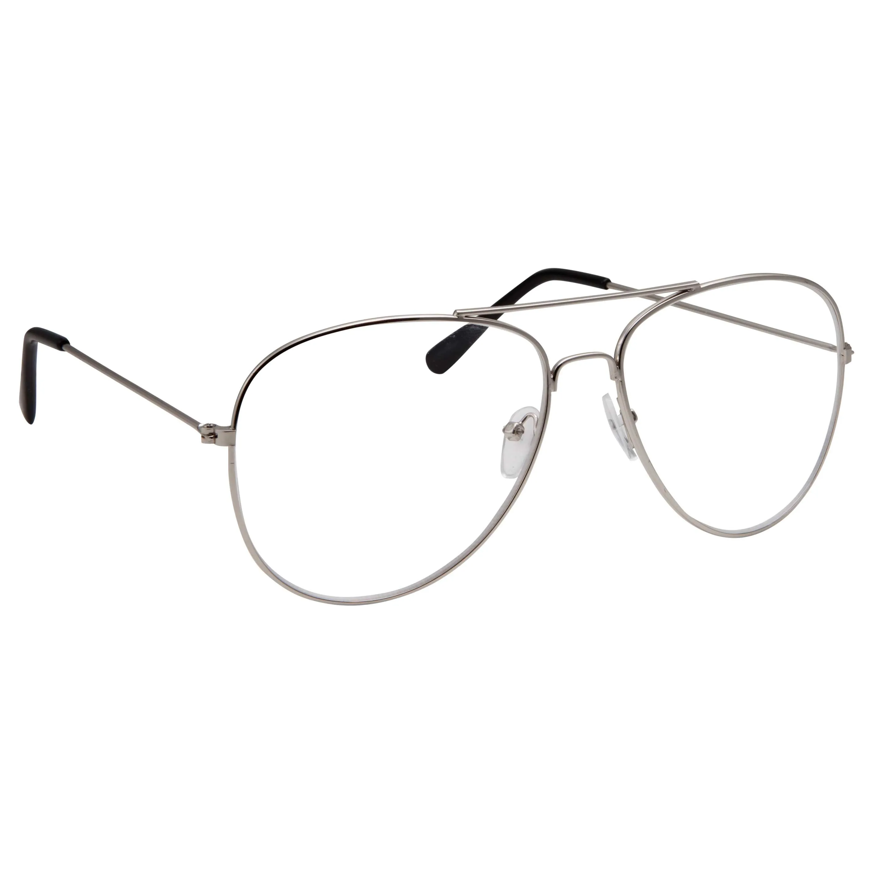 grinderPUNCH Aviator Clear Lens Glasses Non-Prescription, Dwight Schrute Glasses, Napoleon Dynamite Glasses Weird Al Glasses Elvis Glasses