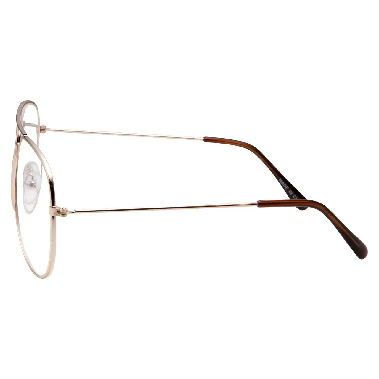 grinderPUNCH Aviator Clear Lens Glasses Non-Prescription, Dwight Schrute Glasses, Napoleon Dynamite Glasses Weird Al Glasses Elvis Glasses