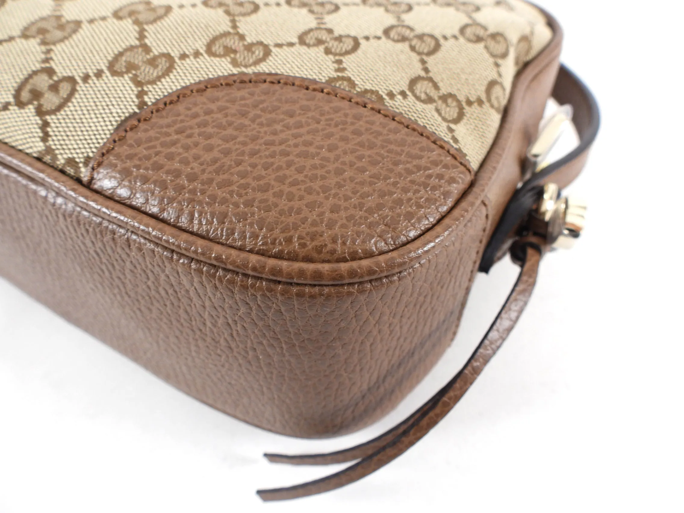 Gucci Brown Monogram Canvas Mini Bree Crossbody Bag