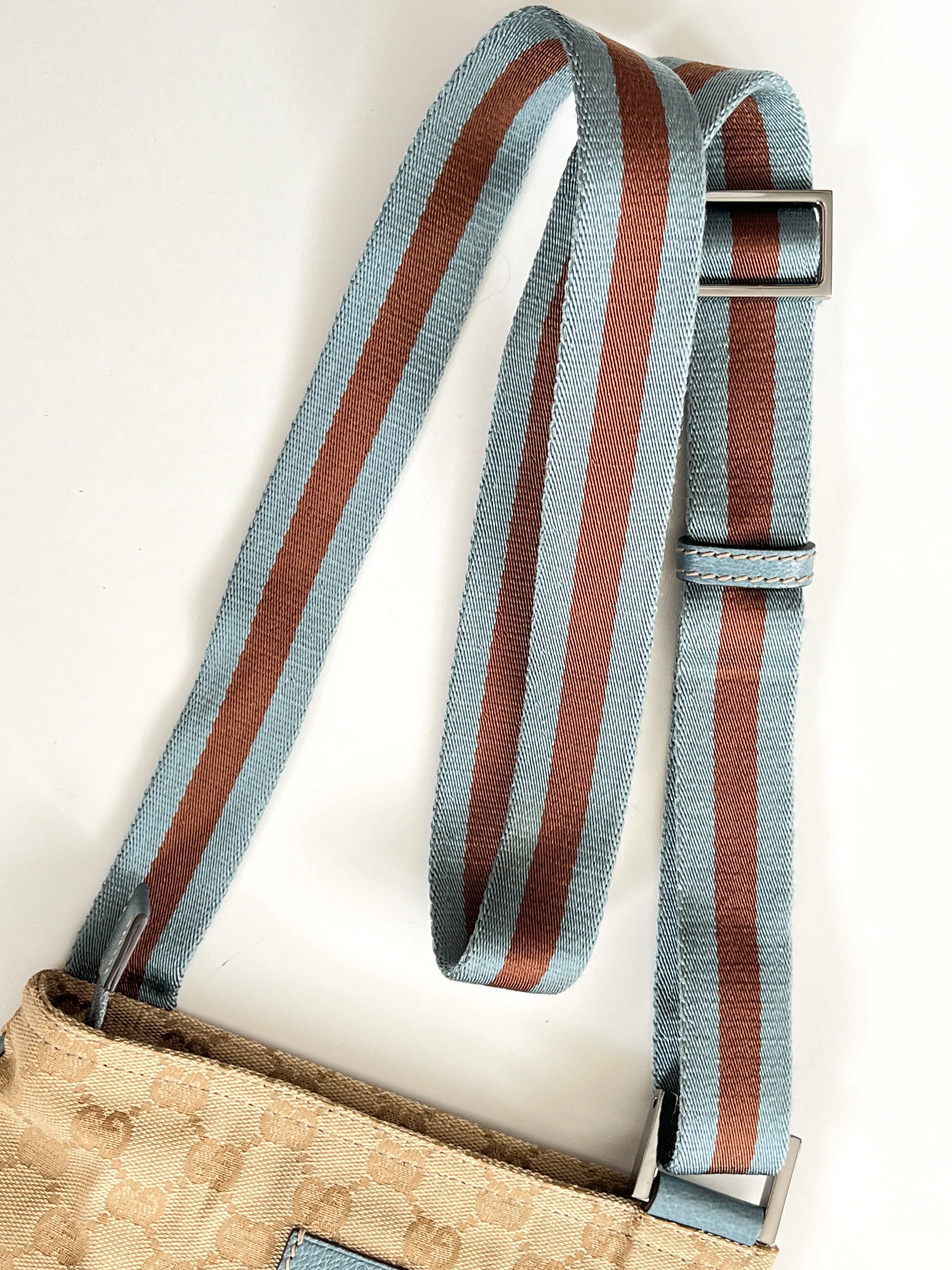 GUCCI - GG CANVAS WEB STRAP SMALL CROSSBODY BAG