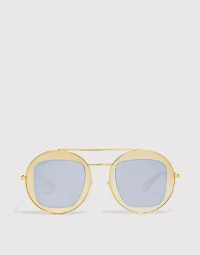 GUCCI METAL ROUND AVIATOR SUNGLASSES
