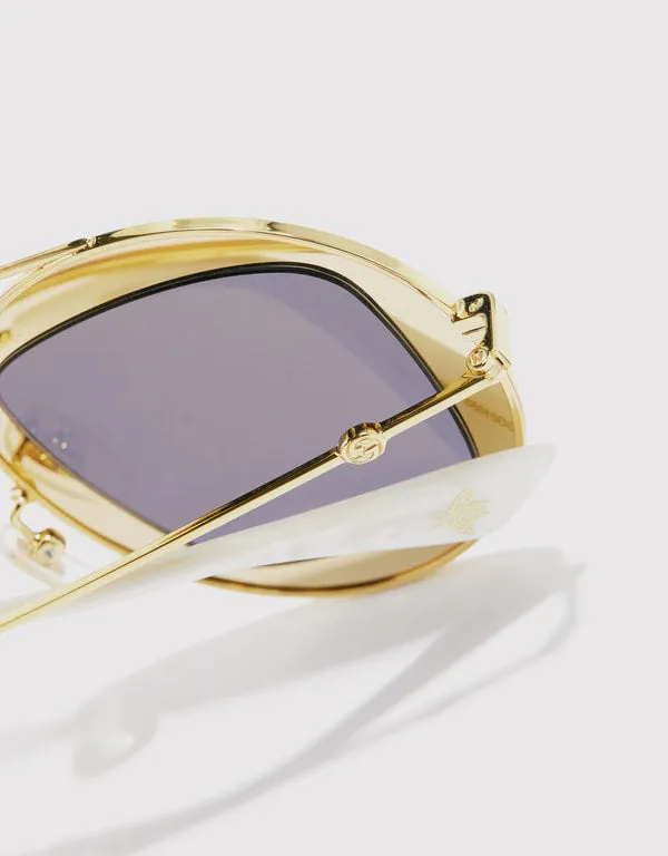 GUCCI METAL ROUND AVIATOR SUNGLASSES