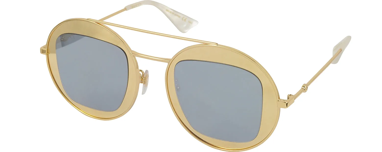 GUCCI METAL ROUND AVIATOR SUNGLASSES