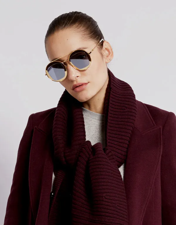 GUCCI METAL ROUND AVIATOR SUNGLASSES