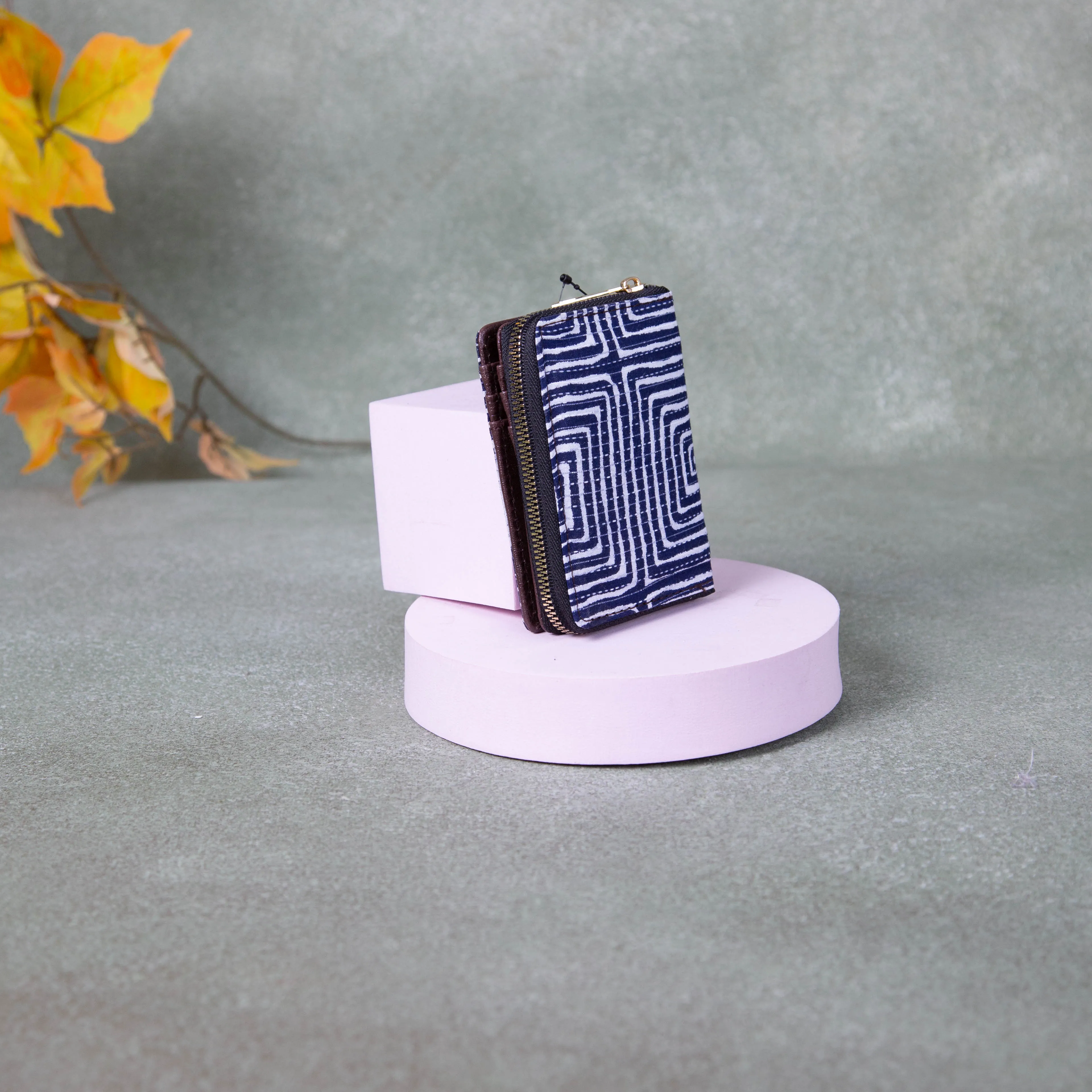 Handmade Wallets - Mini Blue Colour Rectangular Design