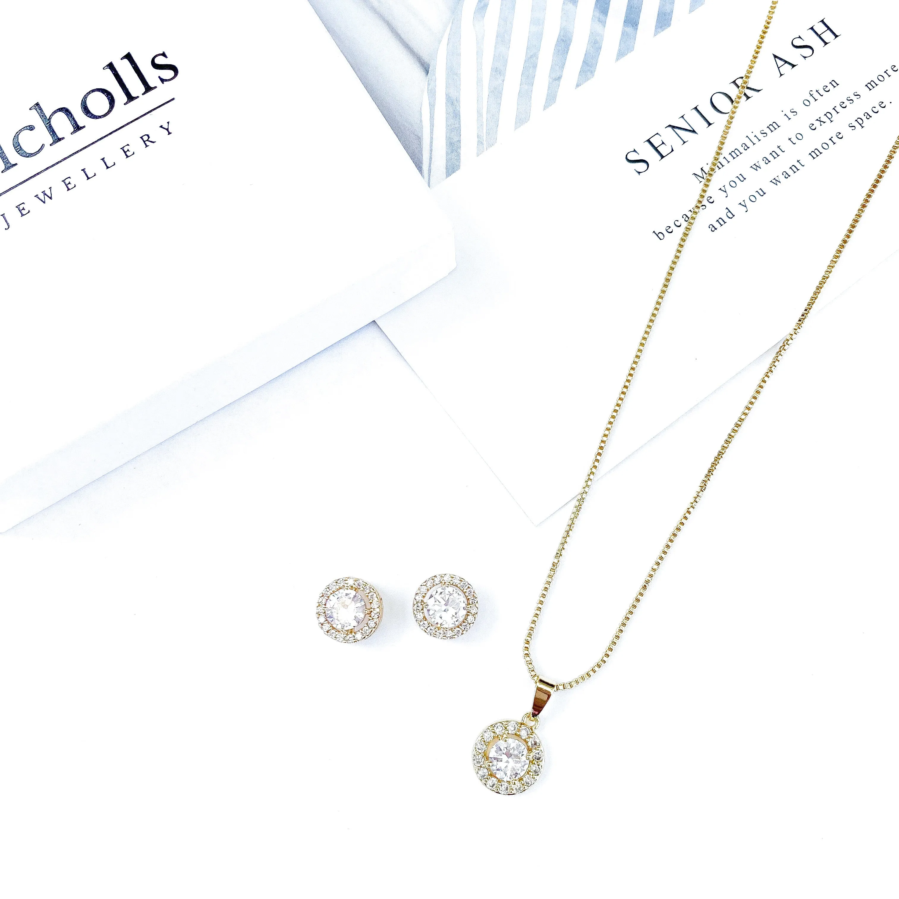 Harmony Earrings and Necklace Set - Gold