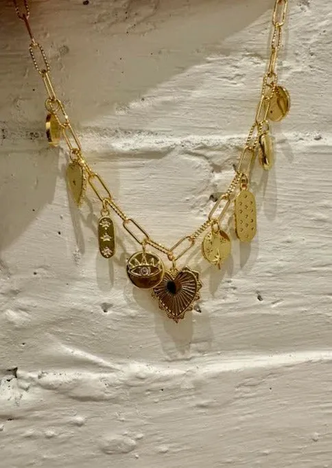 Heart Charm Necklace, Gold