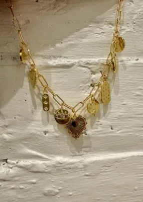 Heart Charm Necklace, Gold