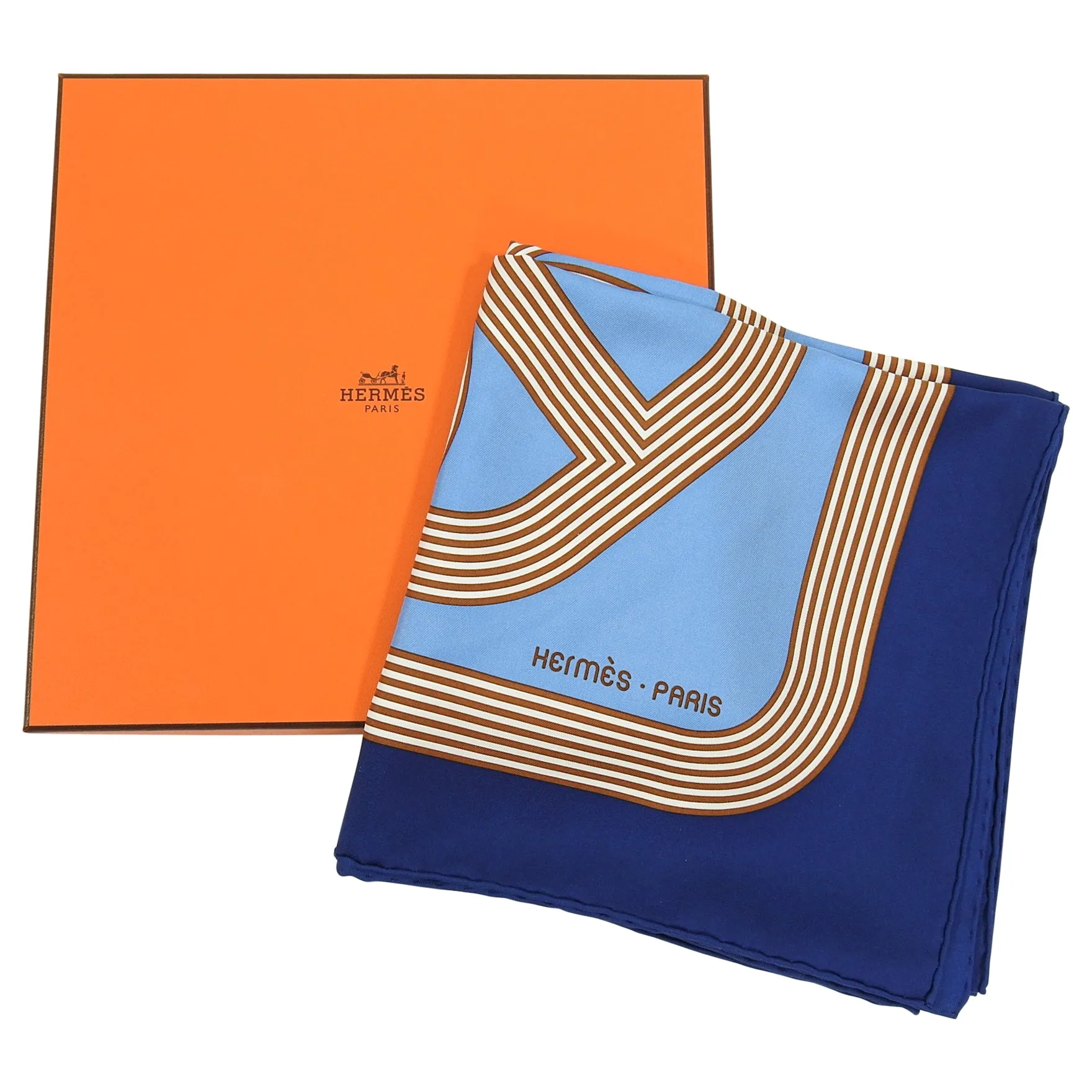 Hermes Circuit 24 Faubourg Silk Twill 90cm Scarf in Box