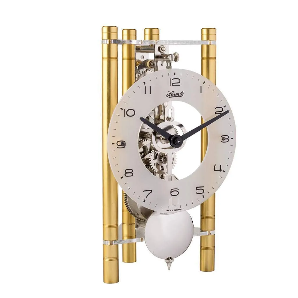 Hermle LAKIN Mechanical Mantel Clock 23025500721, Gold / Silver Pendulum