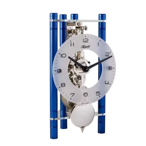 Hermle LAKIN Mechanical Mantel Clock 23025Q70721, Blue / Silver Pendulum