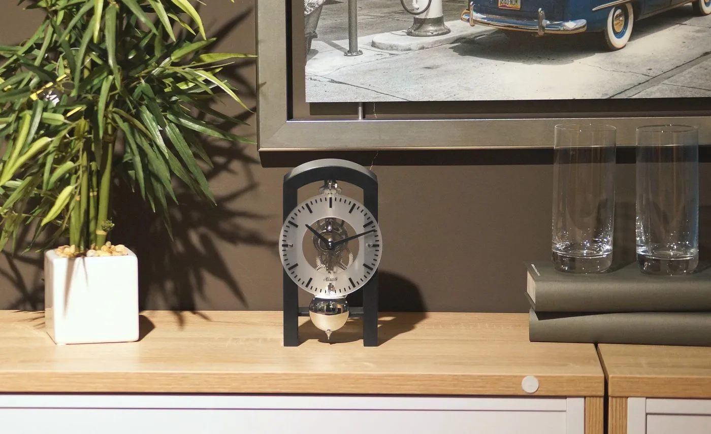 Hermle PATTERSON Mechanical Table Clock #23015030721, Walnut