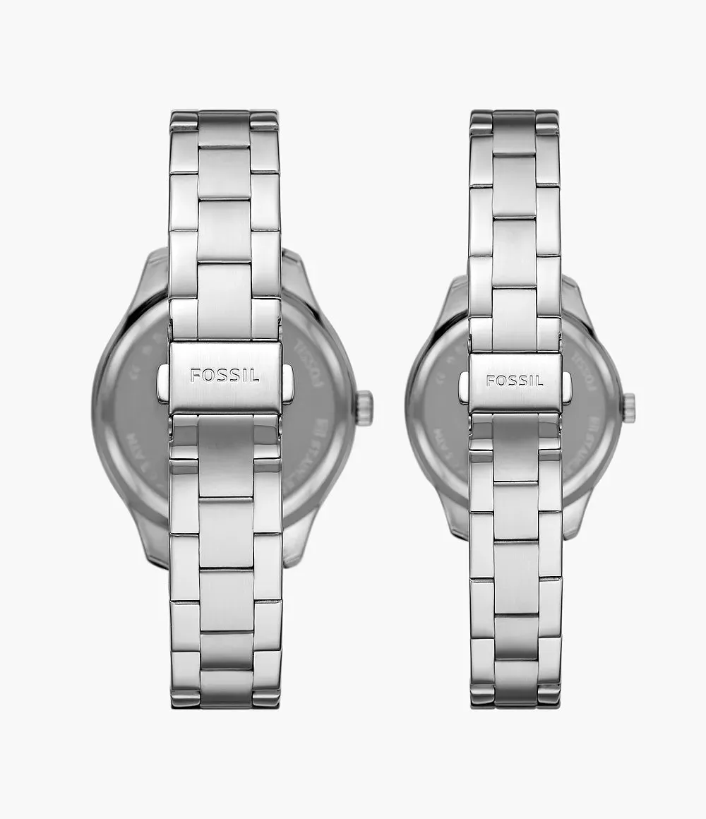 His and Her Multifunction Stainless Steel Watch Set BQ2644SET