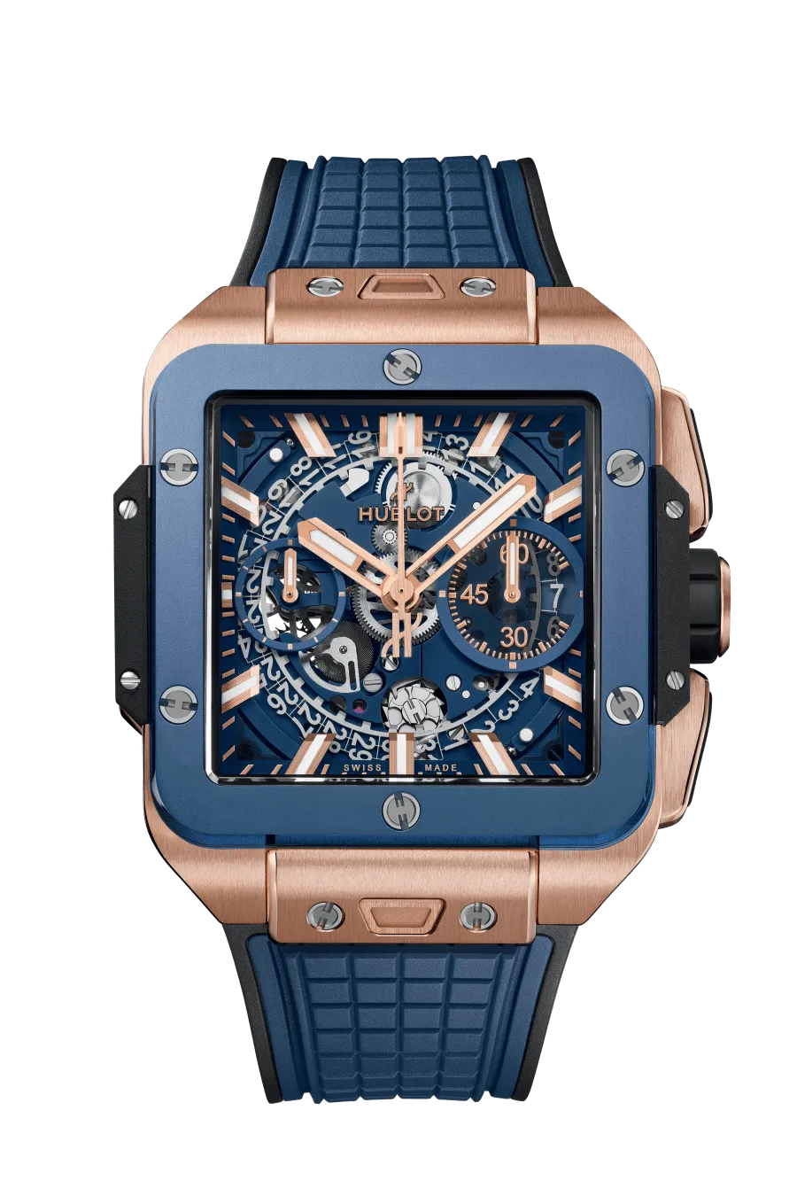 Hublot Square Bang Chronograph 18K King gold & Blue Ceramic Men's Watch