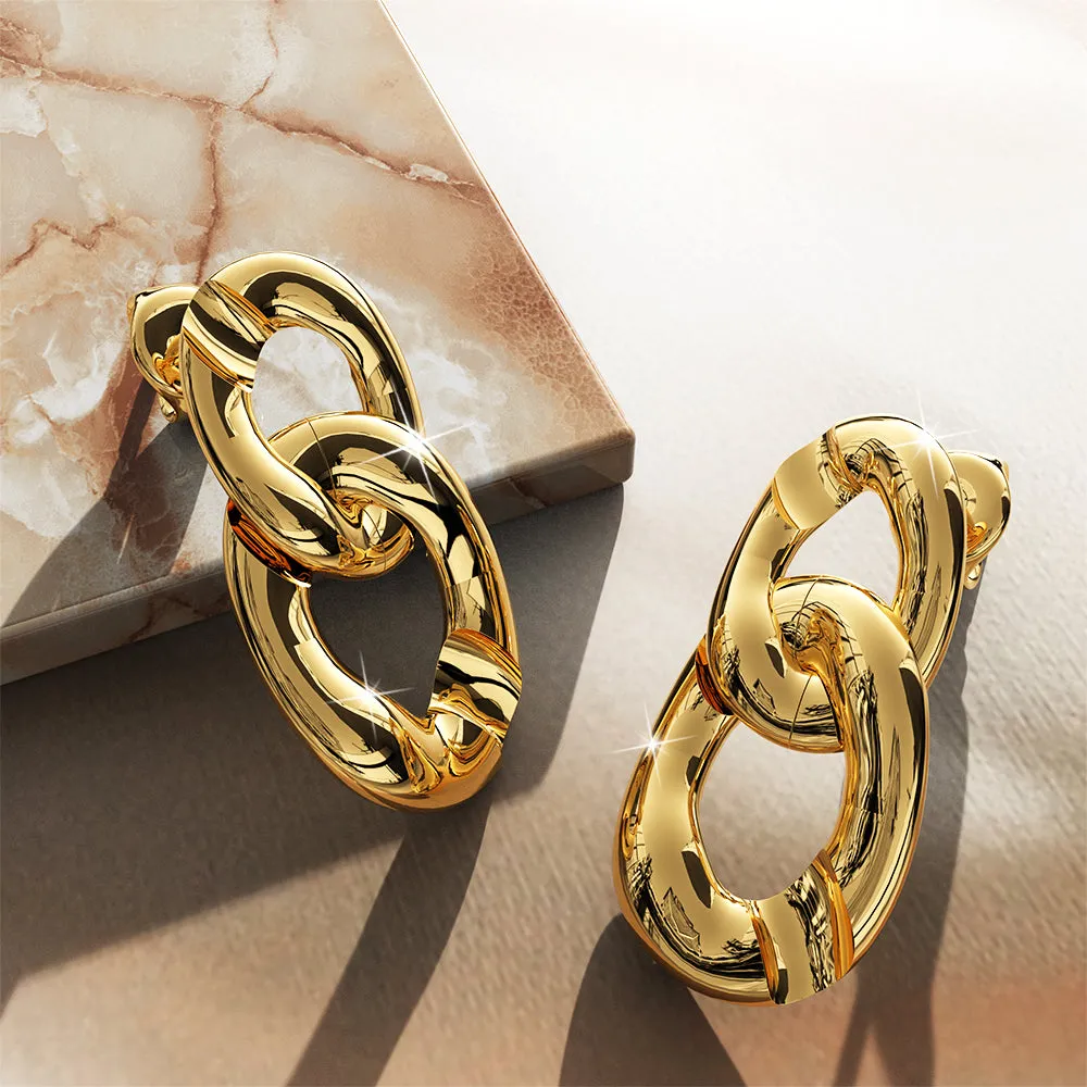 Inscript Link Gold Layered Earrings