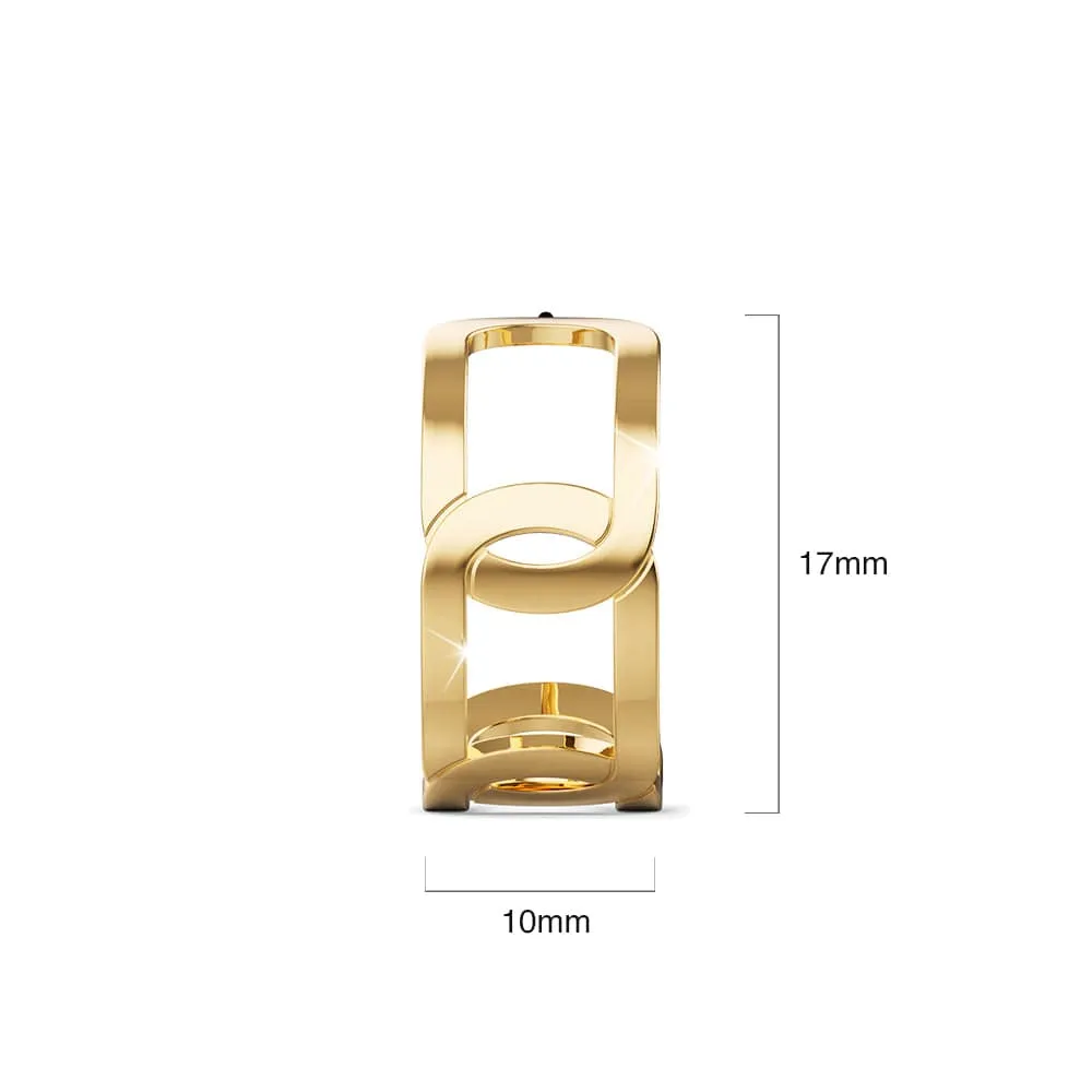 Intercross Huggie Gold Layered Earrings
