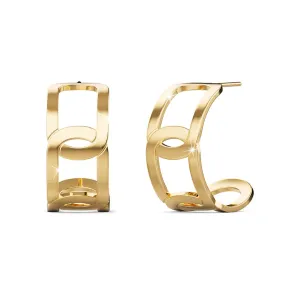 Intercross Huggie Gold Layered Earrings