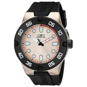 Invicta 18025 Men's Pro Diver Rose Gold Dial Black Silicone Strap Watch