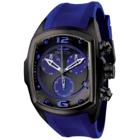 Invicta 6729 Men's Lupah Chronograph Black and Royal Blue Dial Royal Blue Rubber Watch