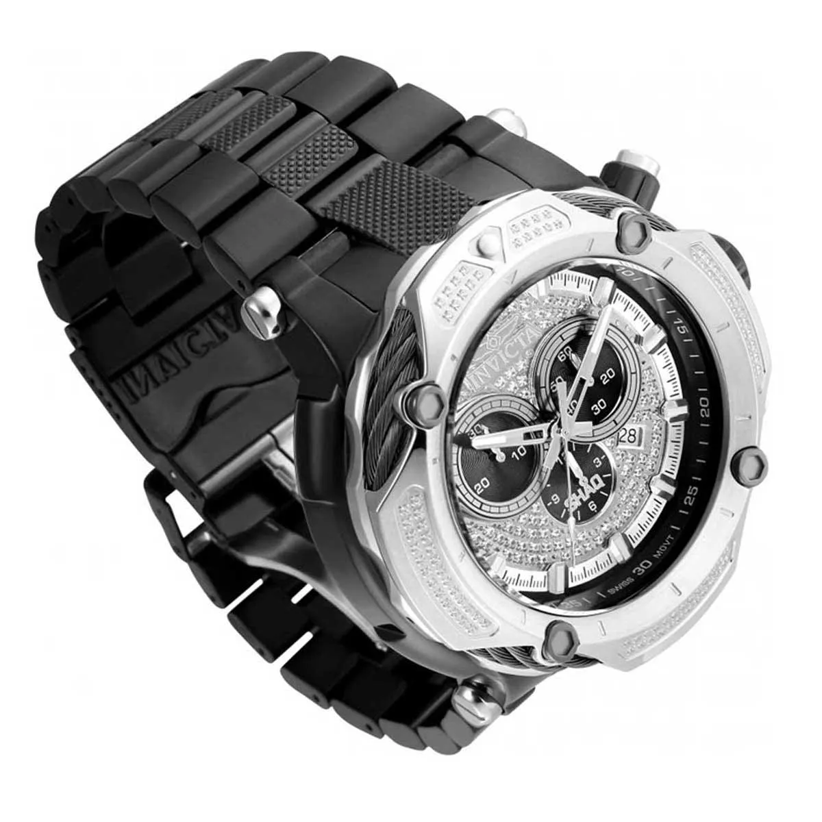 Invicta Men's Chrono Watch - Shaq Diamond Black IP Stainless Steel Bracelet | 33675