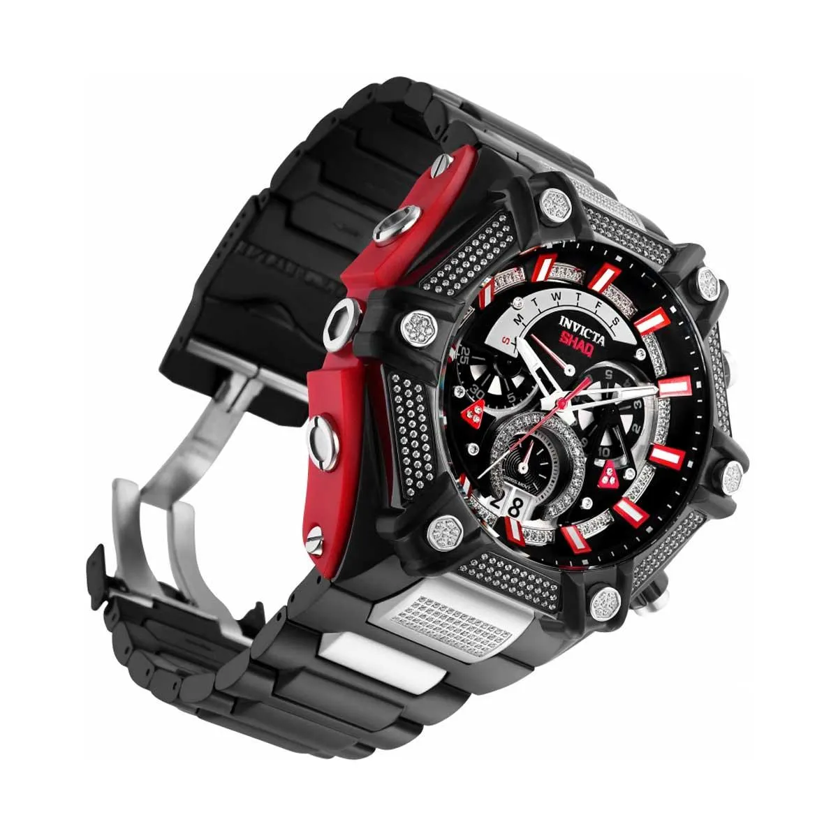 Invicta Men's Chronograph Watch - Shaq Quartz Black and Silver Dial Diamond | 33686
