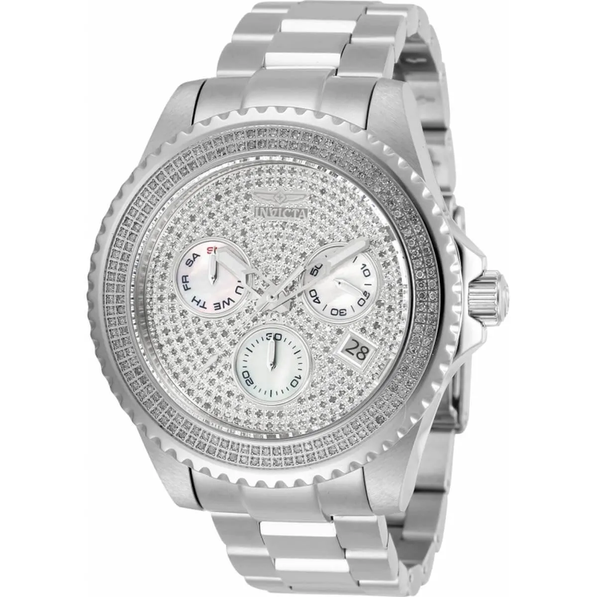 Invicta Men's Diamond Watch - Pro Diver MOP Dial Stainless Steel Bracelet | 30330