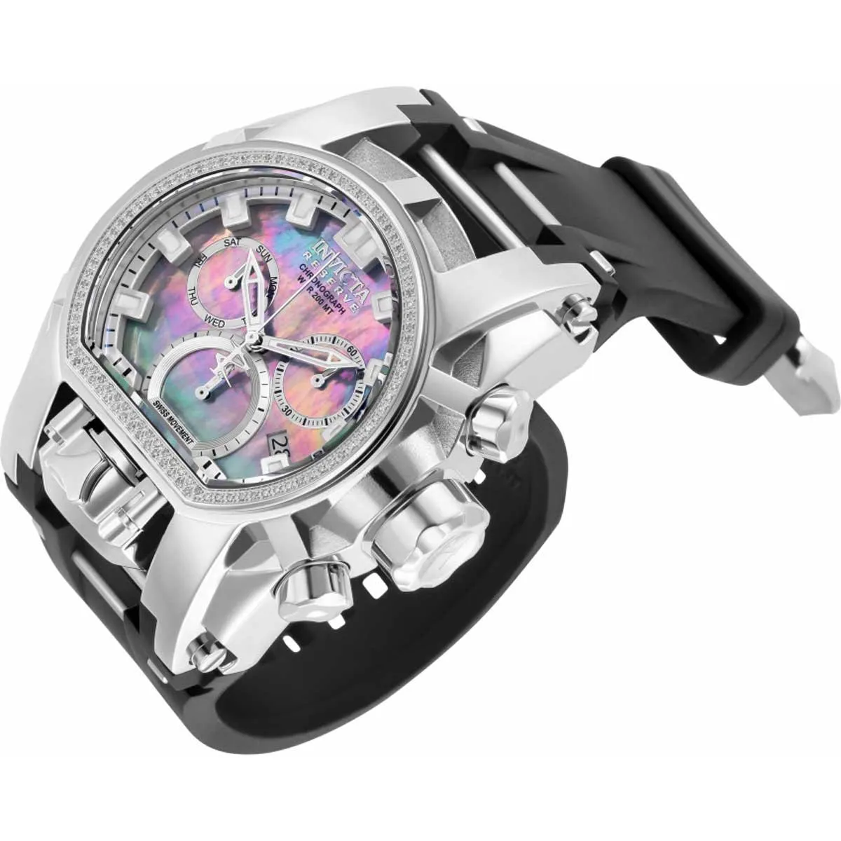 Invicta Men's Diamond Watch - Reserve Bolt Zeus Magnum Chrono Black Strap | 30871
