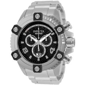 Invicta Men's Diamond Watch - Shaq Quartz Black Dial Silver Tone Bracelet | 33725