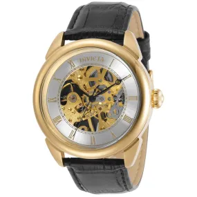 Invicta Men's Mechanical Watch - Specialty Yellow Gold Case Black Strap | 31154