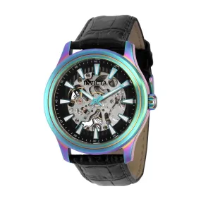 Invicta Men's Mechanical Watch - Vintage Black Skeleton Dial Iridescent Case | 37963