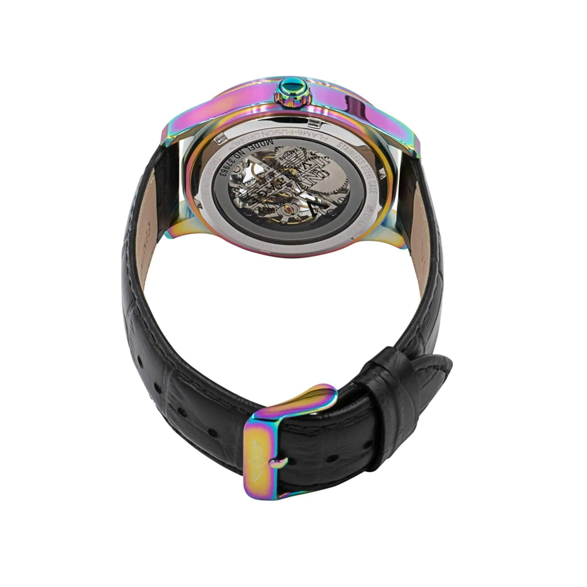 Invicta Men's Mechanical Watch - Vintage Black Skeleton Dial Iridescent Case | 37963