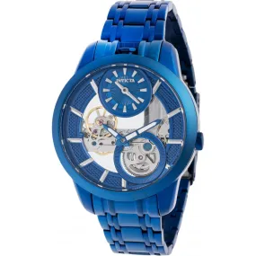 Invicta Men's Watch - Objet D Art Mechanical Ghost Bridge Dial Blue Bracelet | 44331
