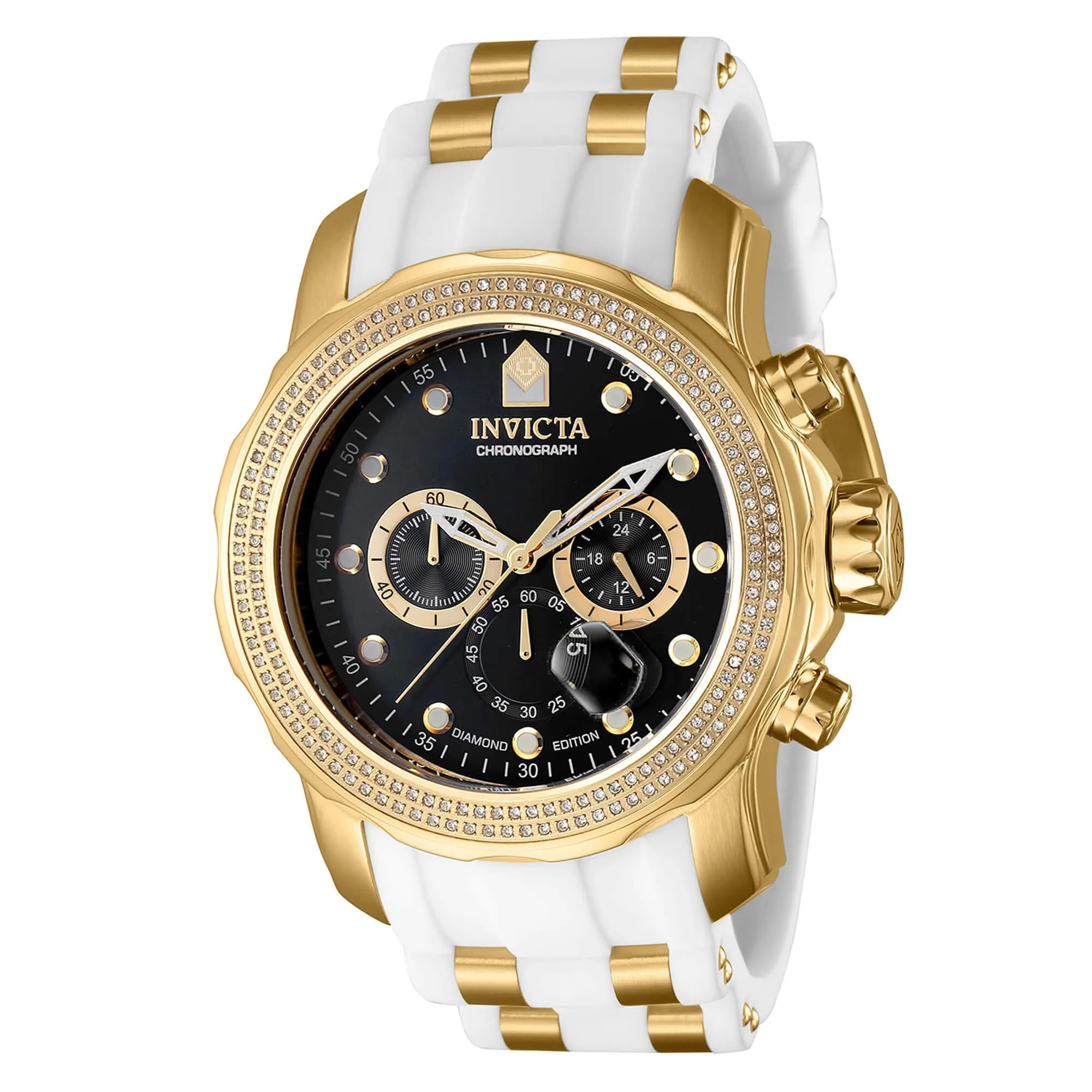 Invicta Men's Watch - Pro Diver Black Dial Chronograph SS and Rubber Strap | 37995