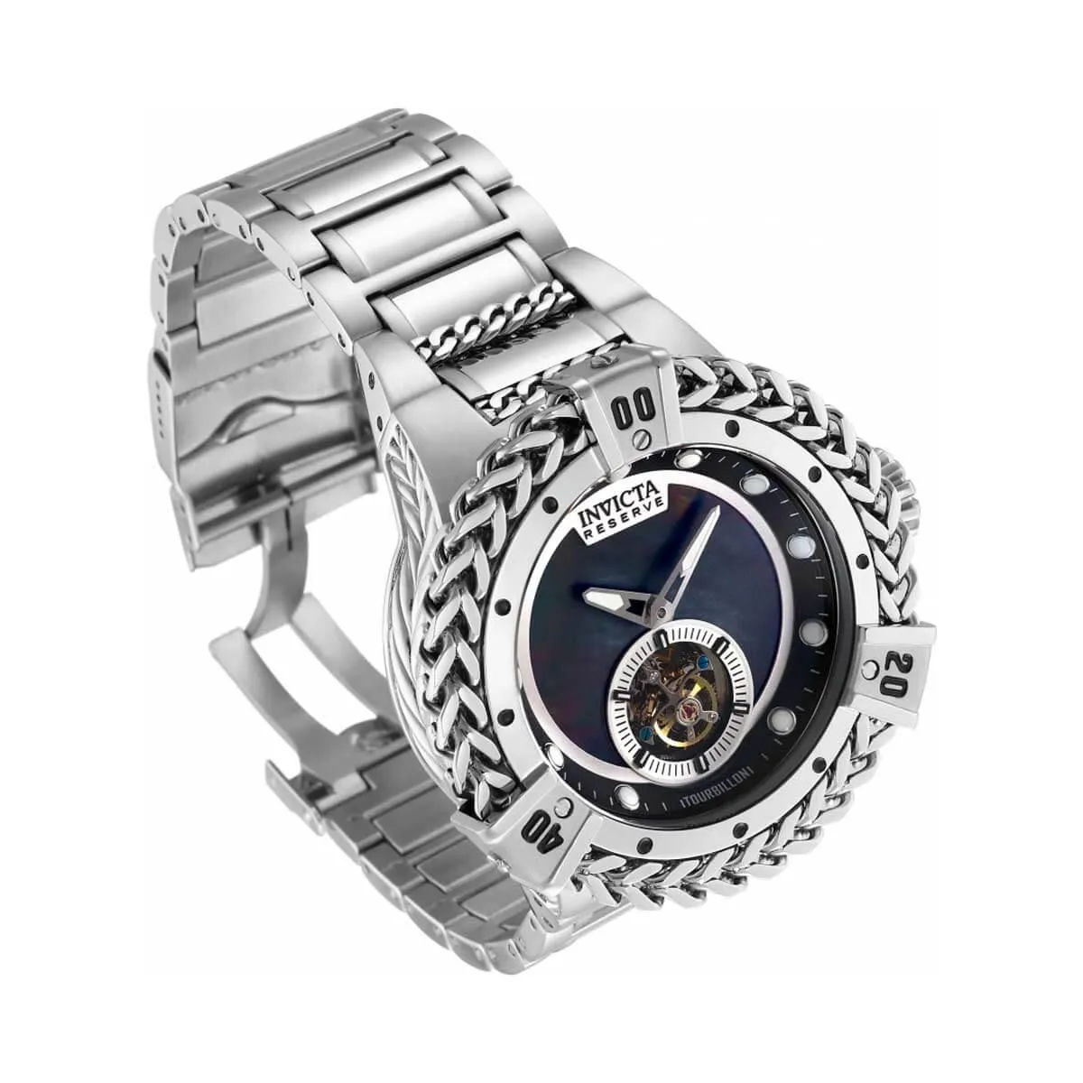 Invicta Men's Watch - Reserve Herc Semi Skeleton Dial Silver Tone Bracelet | 32854