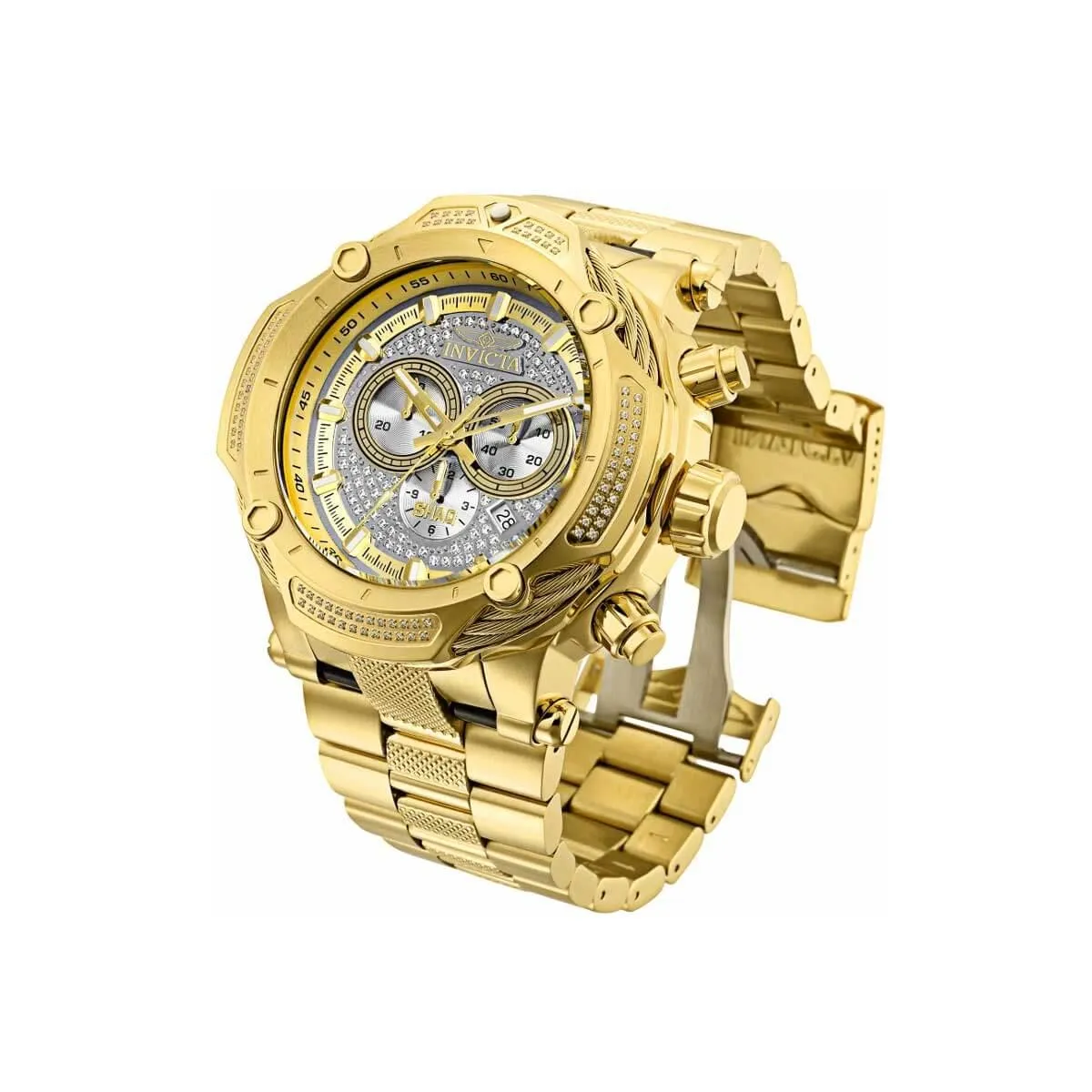 Invicta Men's Watch - Shaq Chronograph Diamond Yellow Stainless Steel Bracelet | 33956