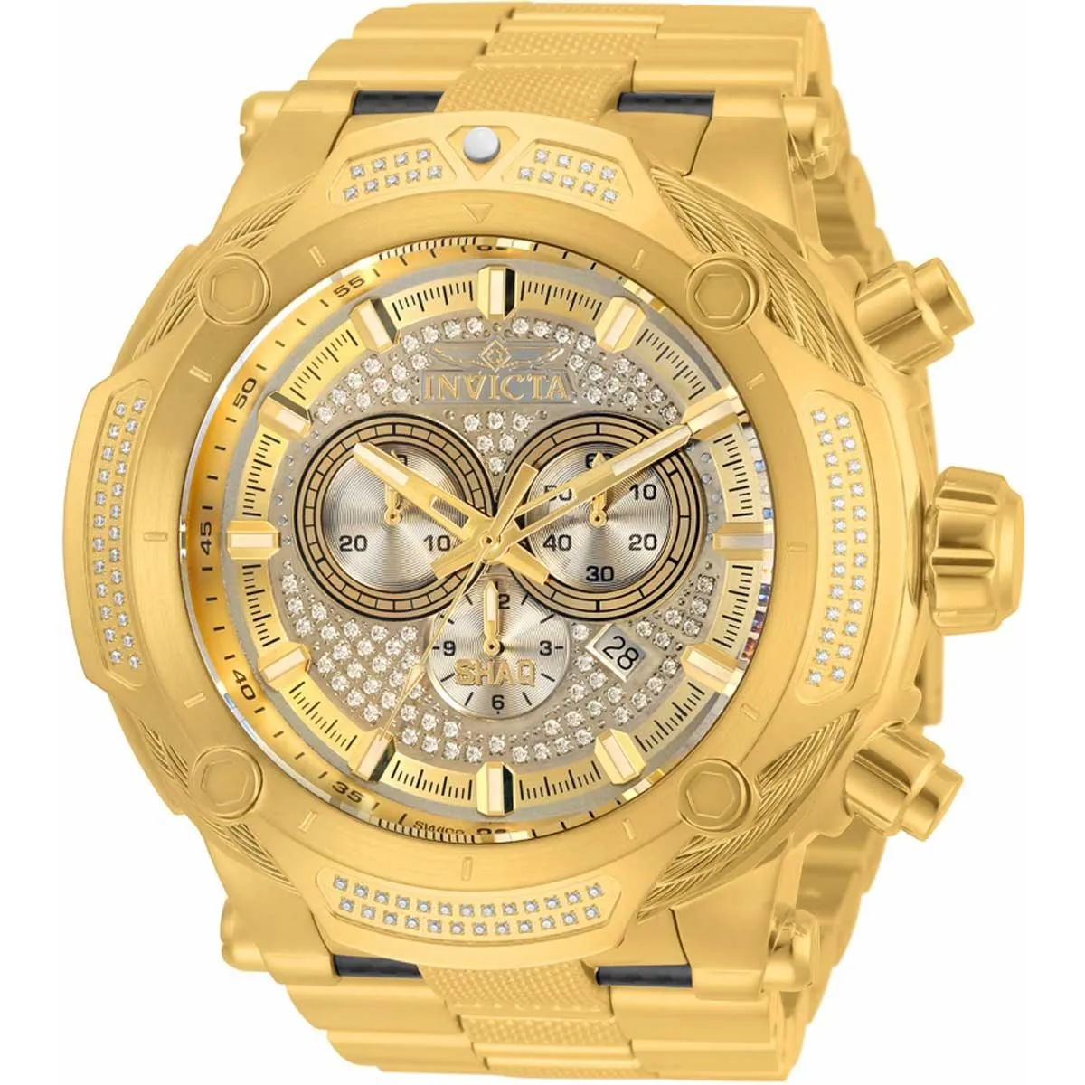 Invicta Men's Watch - Shaq Chronograph Diamond Yellow Stainless Steel Bracelet | 33956
