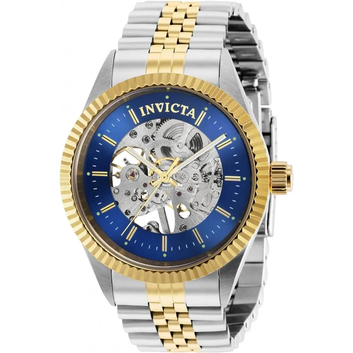 Invicta Men's Watch - Specialty Blue Skeleton Dial Two Tone Steel Bracelet | 36440